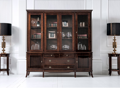 Cabinet Noble Sideboard Wood Baroque Style High Gloss Buffet Display Cabinet